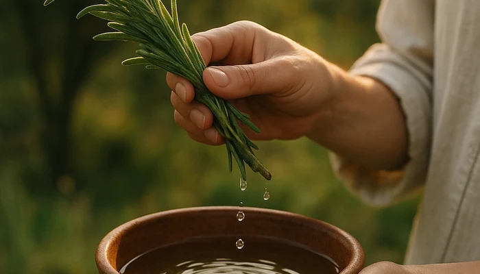 ritual de limpieza con plantas